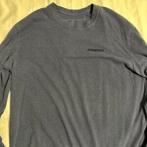 Patagonia Buffalo Bison Shirt Mens Medium Blue Long Sleeve Logo Responsibili Tee